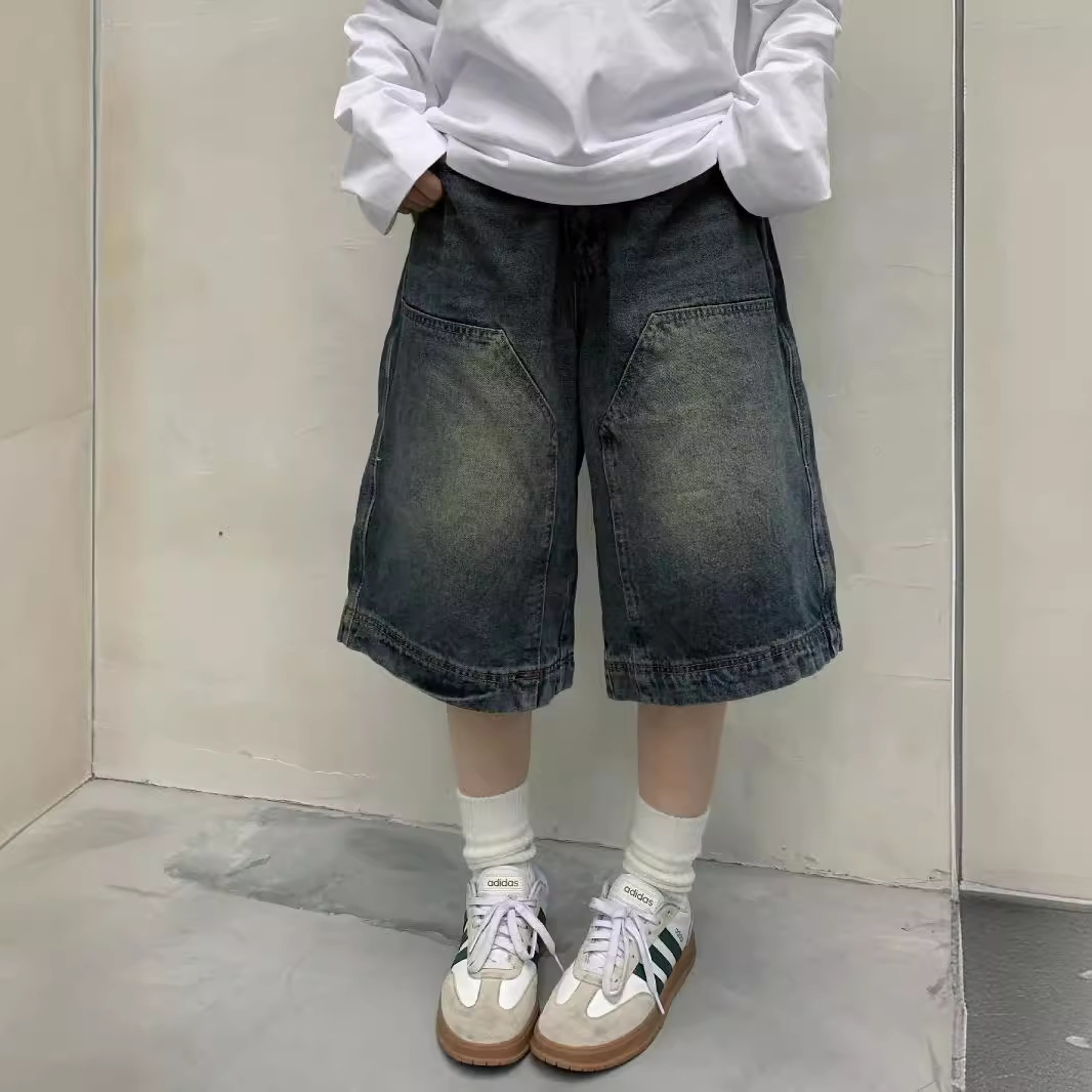 Streetwear Brand Pants - Vrouwen Y2K Vintage Baggy Jean Shorts