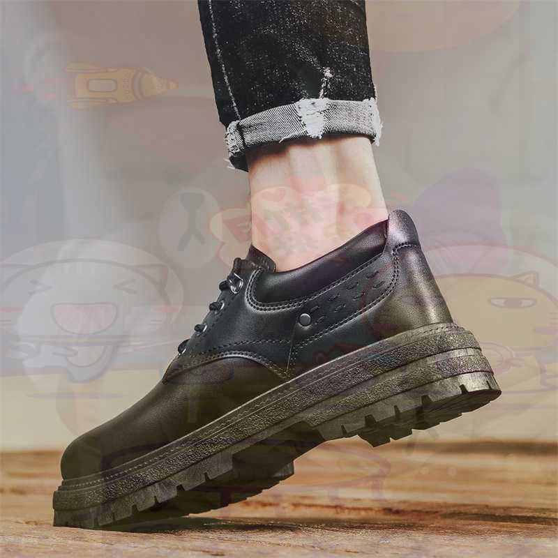 Streetwear Brand Popular - Donker natuurlijk leer Mode-sneakers Tennis Herensneakers