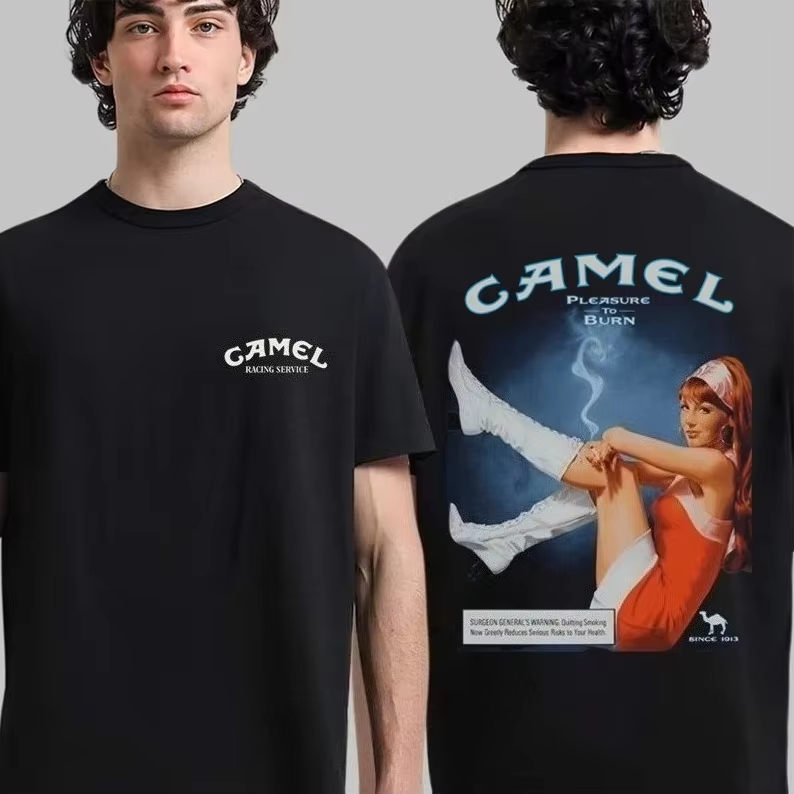 Witte vintage reclame Camel me - Streetwear Brand Popular recensie en prijs