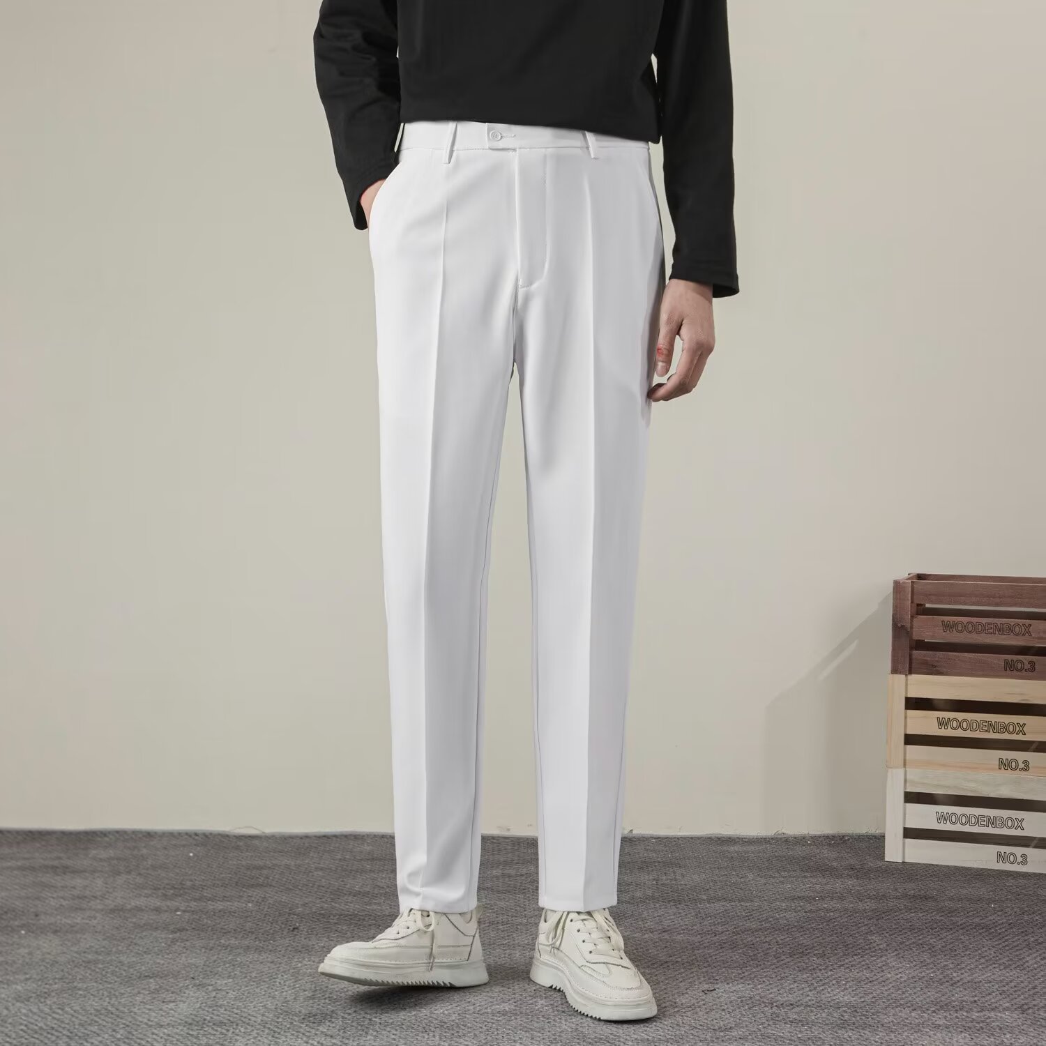 Zomer heren effen kleur rechte - Streetwear Brand Pants recensie en prijs