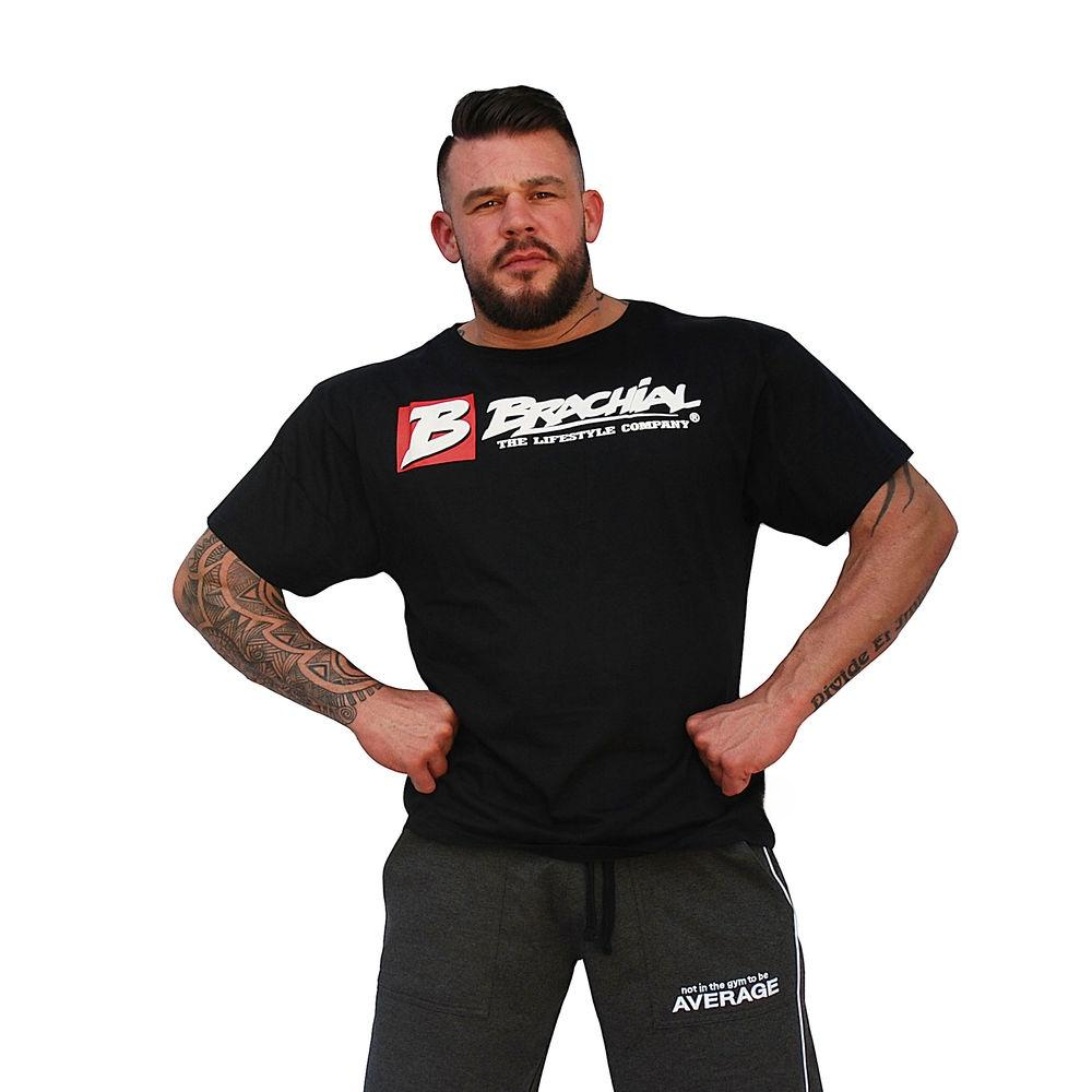 Zwarte stijl witte Brachial GY - Streetwear Gym Brand recensie en prijs