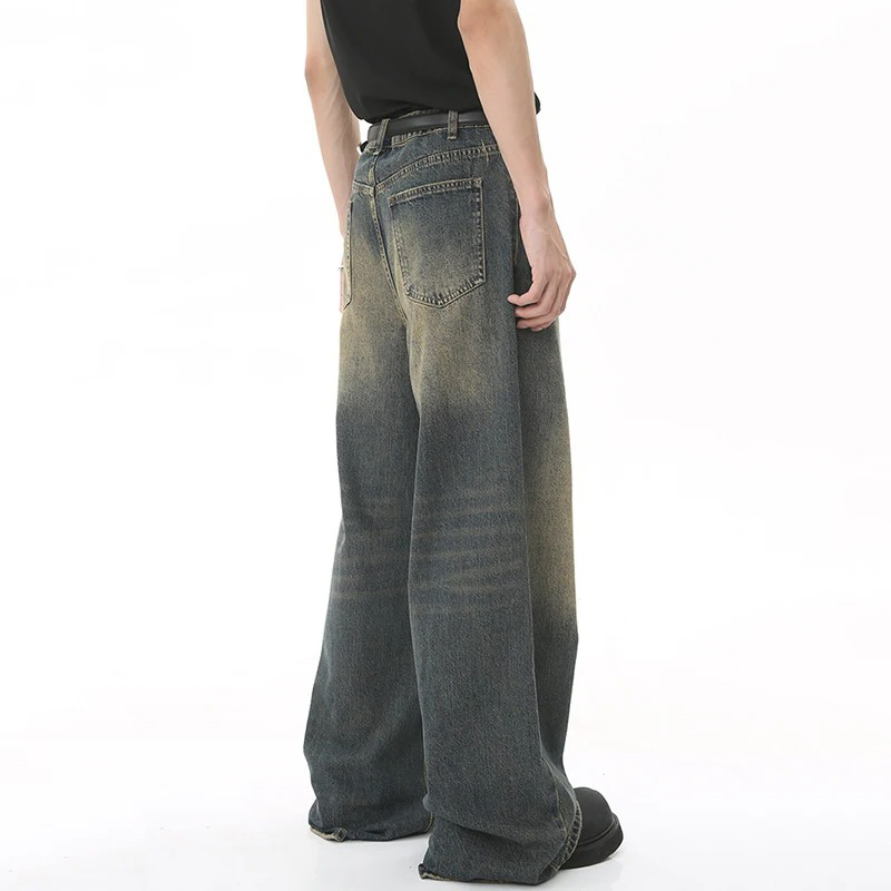 Nieuwe heren baggy jeans met r - Streetwear Brand Popular recensie en prijs