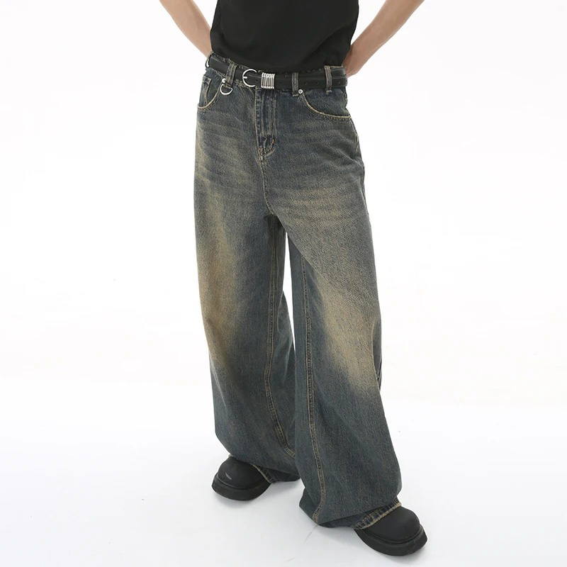 Nieuwe heren baggy jeans met r - Streetwear Brand Popular recensie en prijs