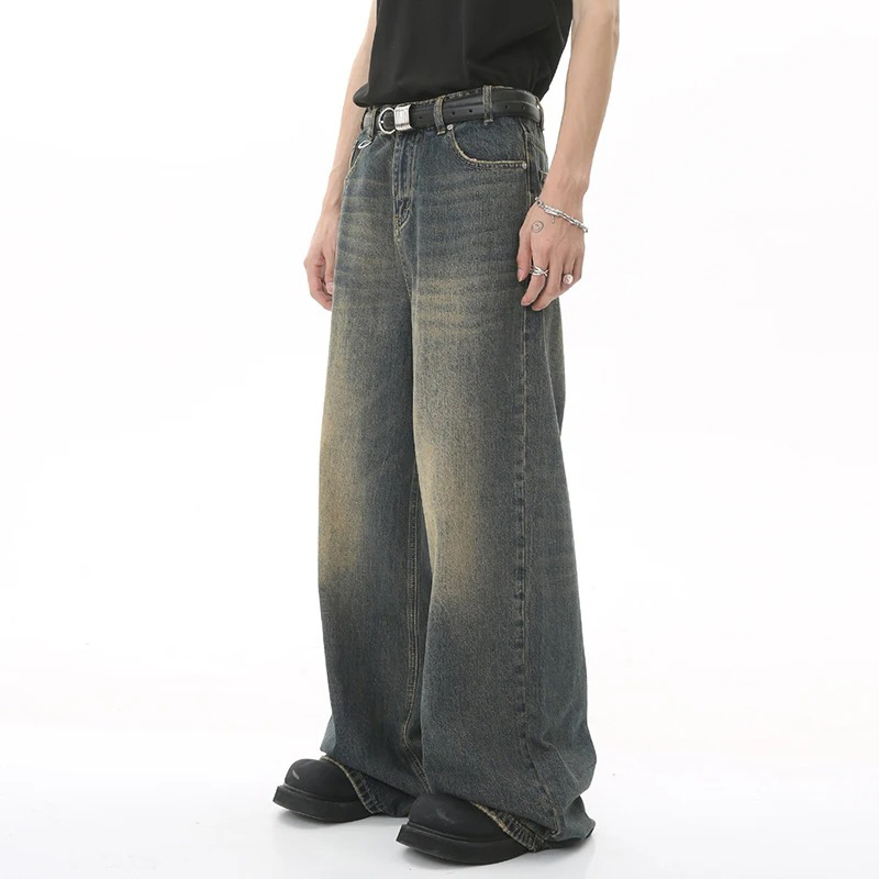 Nieuwe heren baggy jeans met r - Streetwear Brand Popular recensie en prijs
